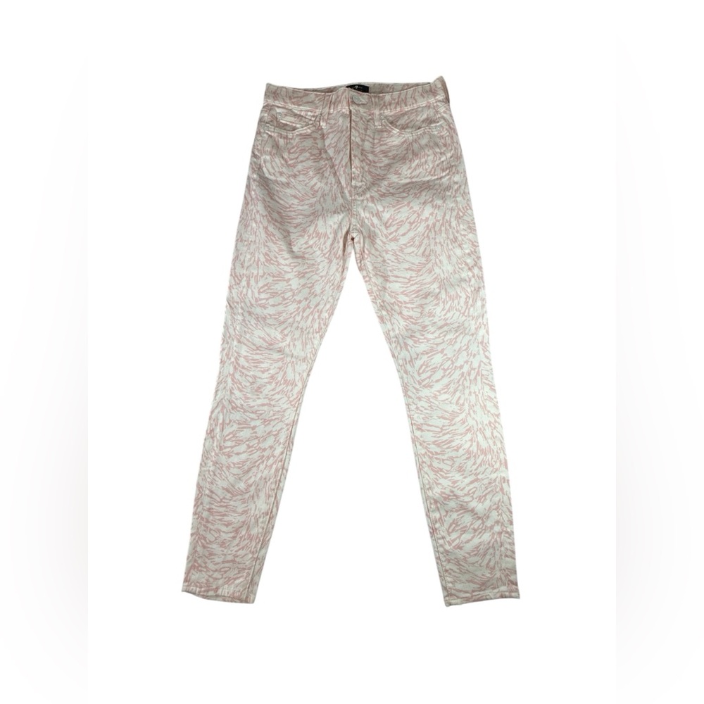 7 For All Mankind Pink and White Checkered Jeans